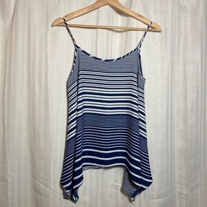 The Limited Navy White Striped Asymmetrical Hem Camisole Tank Top Womens S Beach